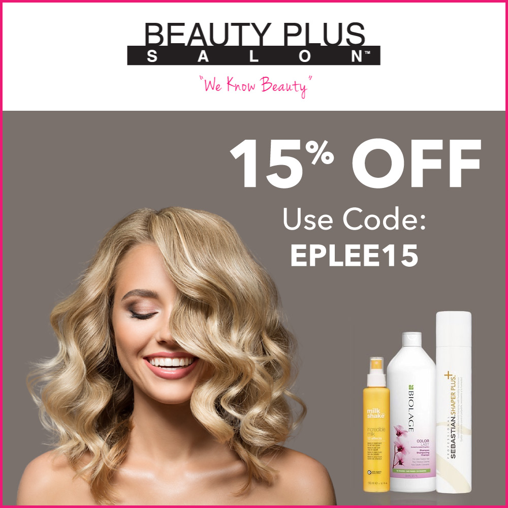 Beauty Plus Salon - 15% OFF<br>Use Code:<br>EPLEE15