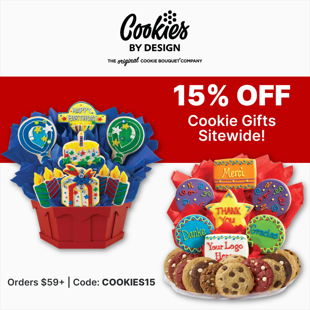 Cookies by Design - 15% OFF Sitewide<br>Orders $59+ | Code: COOKIES15