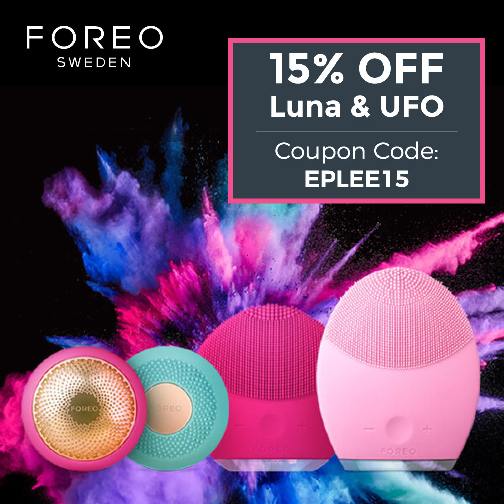 Foreo - 15% OFF
Luna & UFO
Coupon Code:
EPLEE15