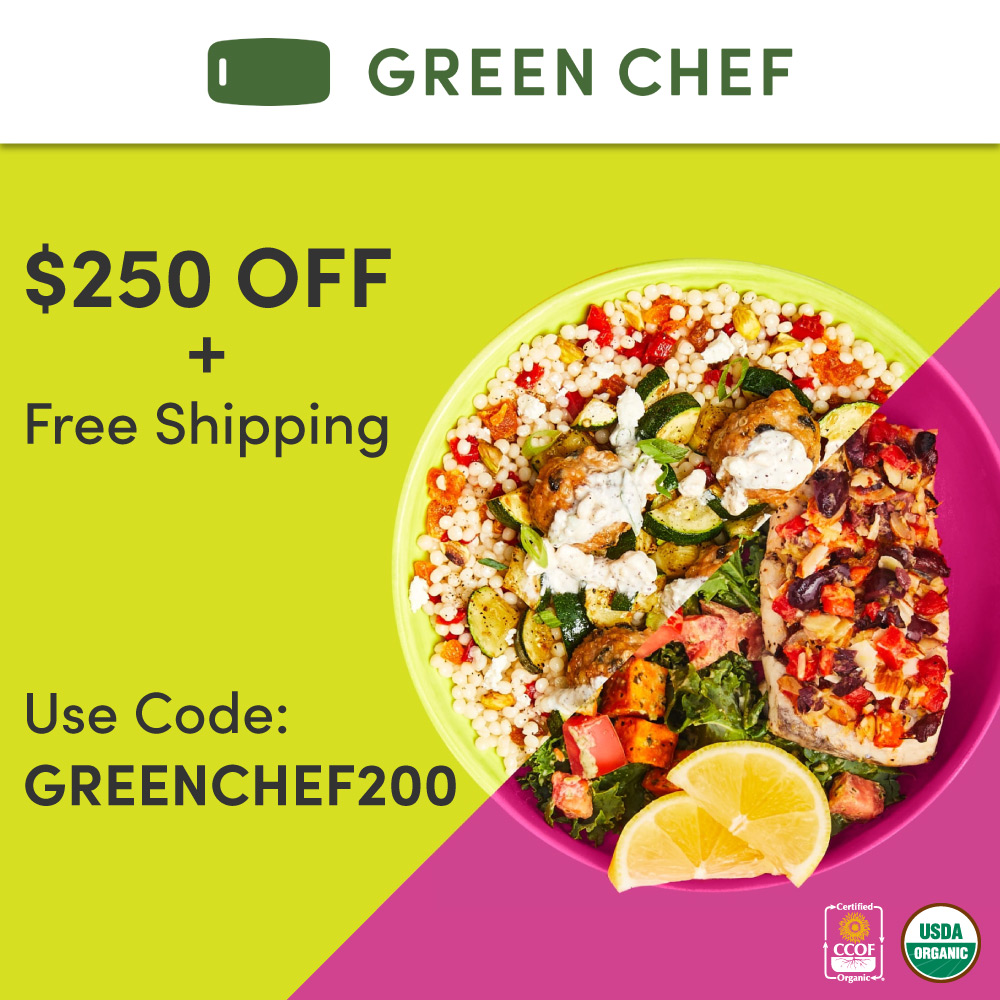 Green Chef - 50% OFF + First Box Ships Free + 20% Off for 2 Months