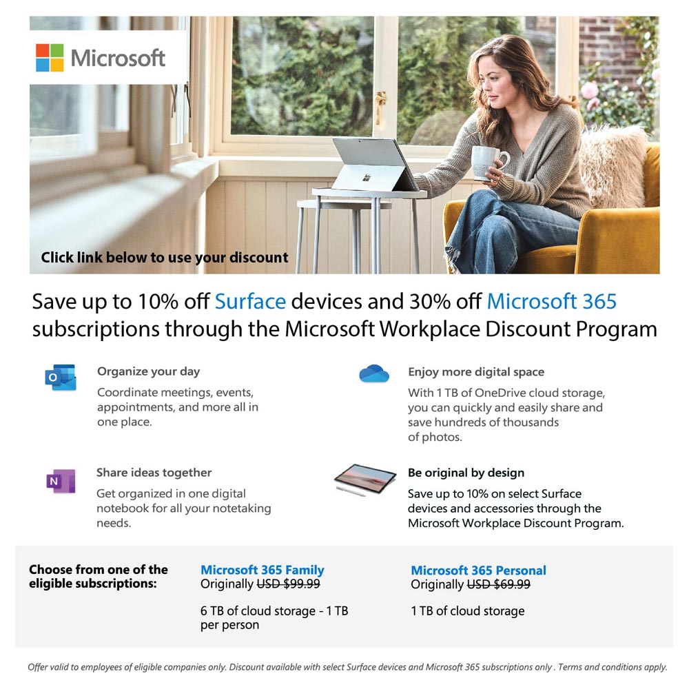 Microsoft Workplace Discount Program - click to view offer