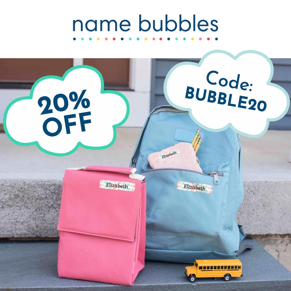 Name Bubbles - 20%<br>OFF<br>Code:<br>BUBBLE20