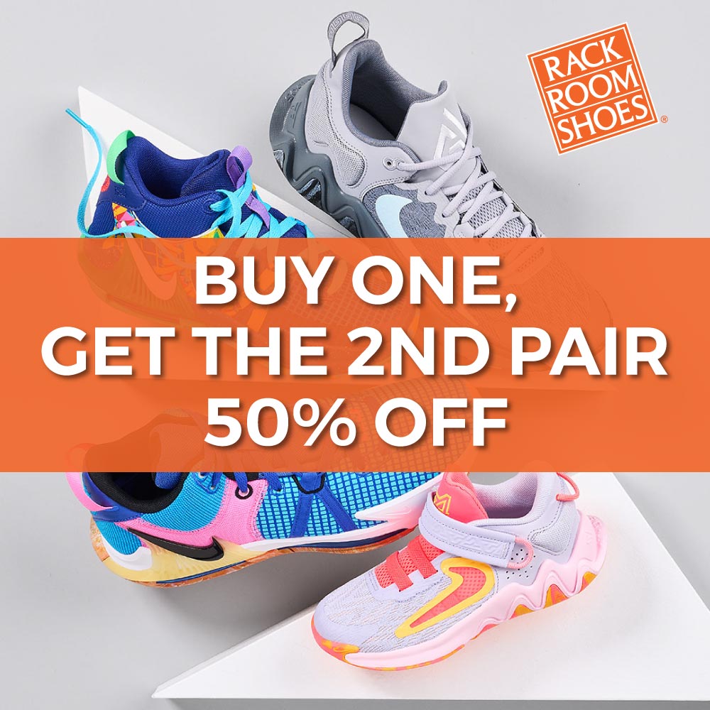 Rack Room Shoes - $15 OFF $99
 Use Code: 15SAVE
 *Exclusions apply. Offer expires: March 31, 2024.