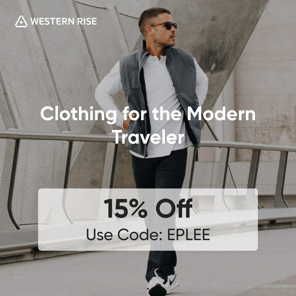 Western Rise - Clothing for the Modern<br>Traveler<br>15% Off<br>Use Code: EPLEE